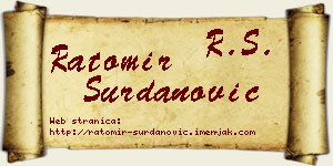 Ratomir Surdanović vizit kartica